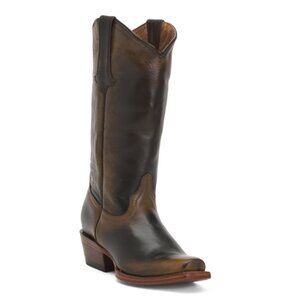 TANNER MARK Antique Brown Made In Mexico Leather Rider Western Boots